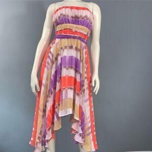 Beautiful GUESS Flowy Orange White Purple Dress M L